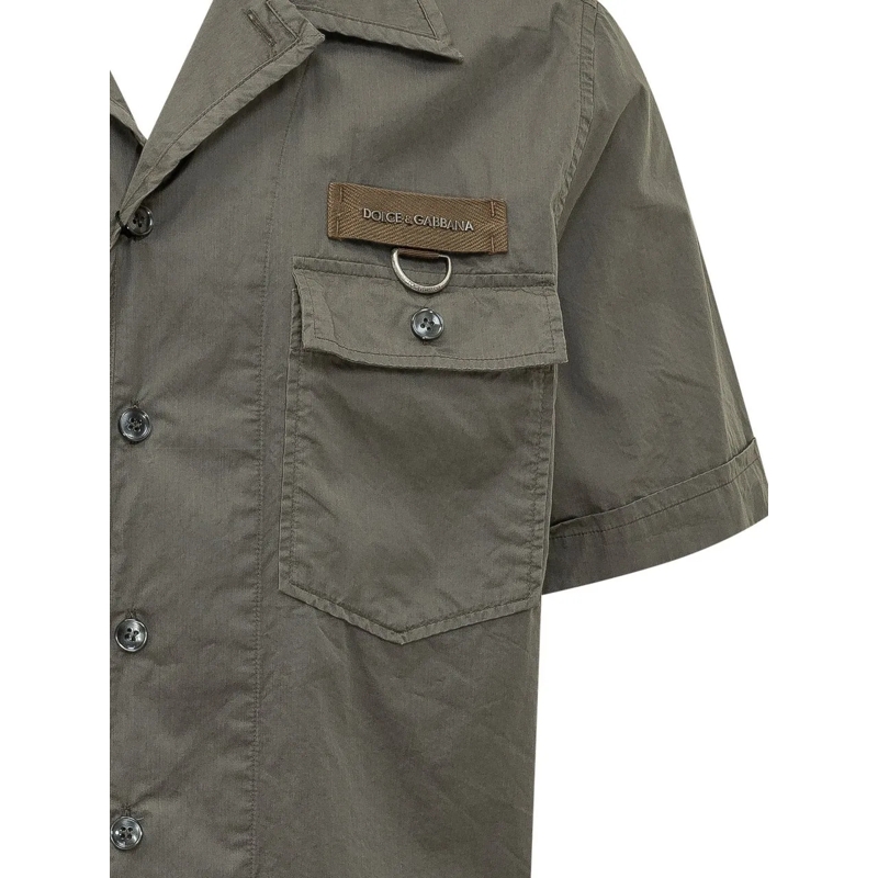 Dolce&Gabbana Legeres Oberteil Camicia a Maniche Corte con Tasche grün(Image 3)