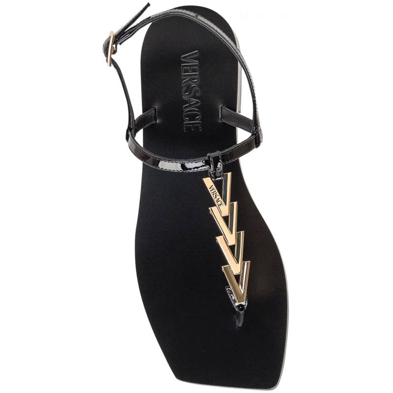 Versace Sandalen Sandali in Vernice schwarz(Image 4)