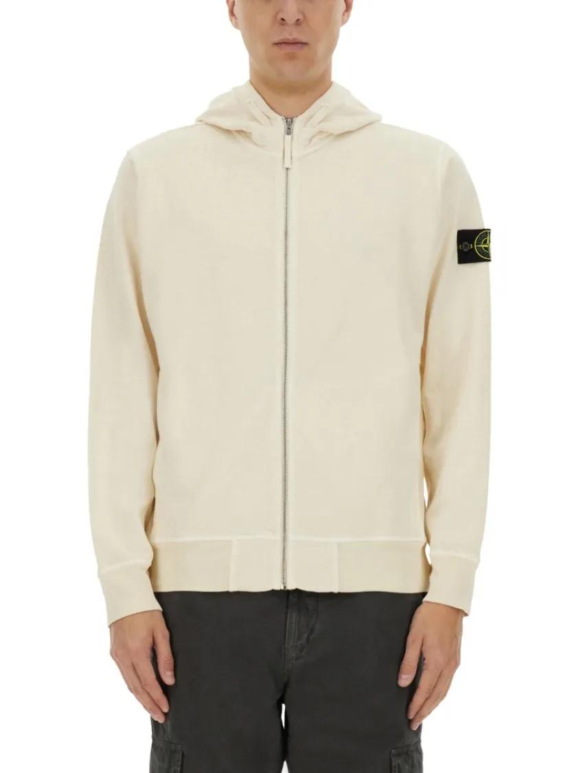 Thumbnail - Stone Island - Zipper Hoodie - Größe L - beige