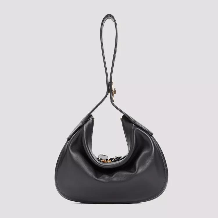 Thumbnail - Valentino Garavani Hobo Bags - Black Leather Go-Hobo Small Leather Bag - Gr. unisize - in Schwarz - für Damen