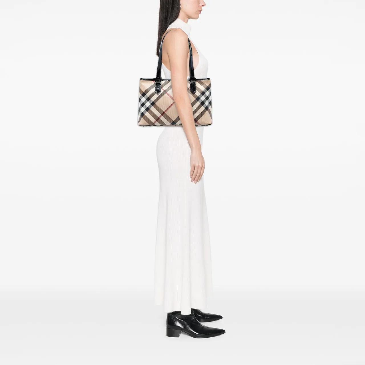 Thumbnail - Burberry Shopper - Supernova Check Coated Canvas Tote - Gr. unisize - in Braun - für Damen