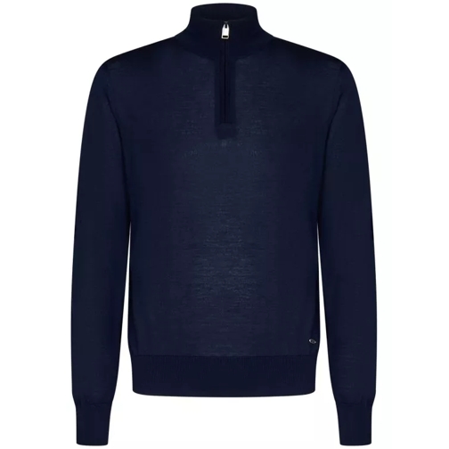 Brioni Blue Turtleneck Sweater Blue Pull