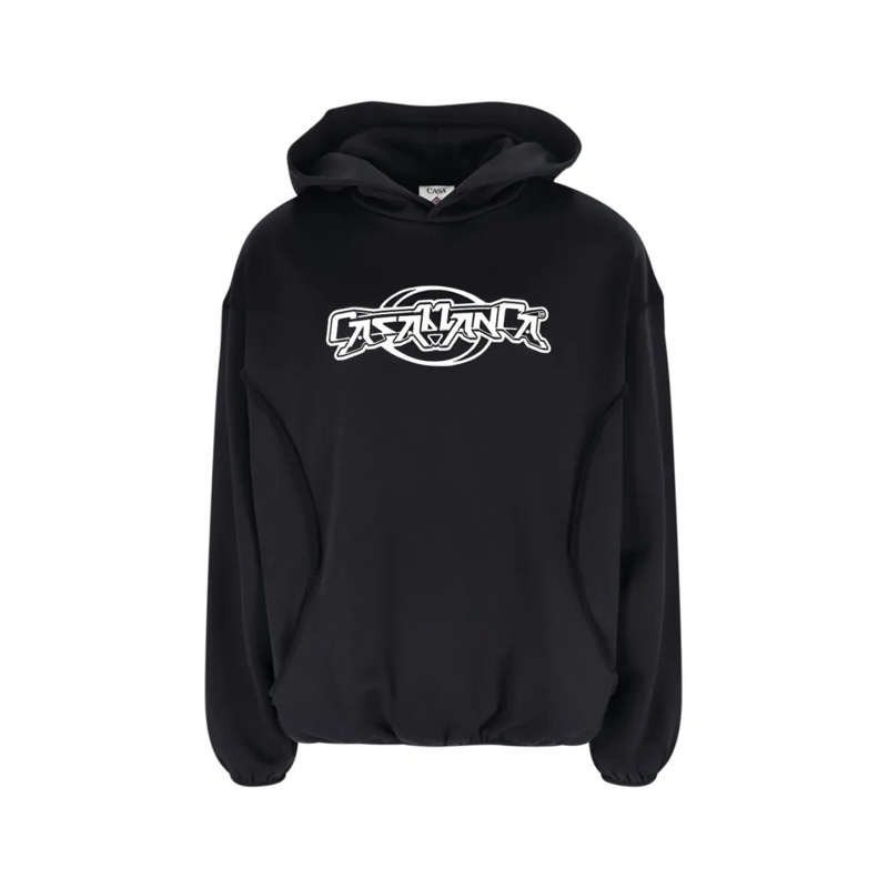 Casablanca  Classic Black Sweater With Round Neckline And Time Black