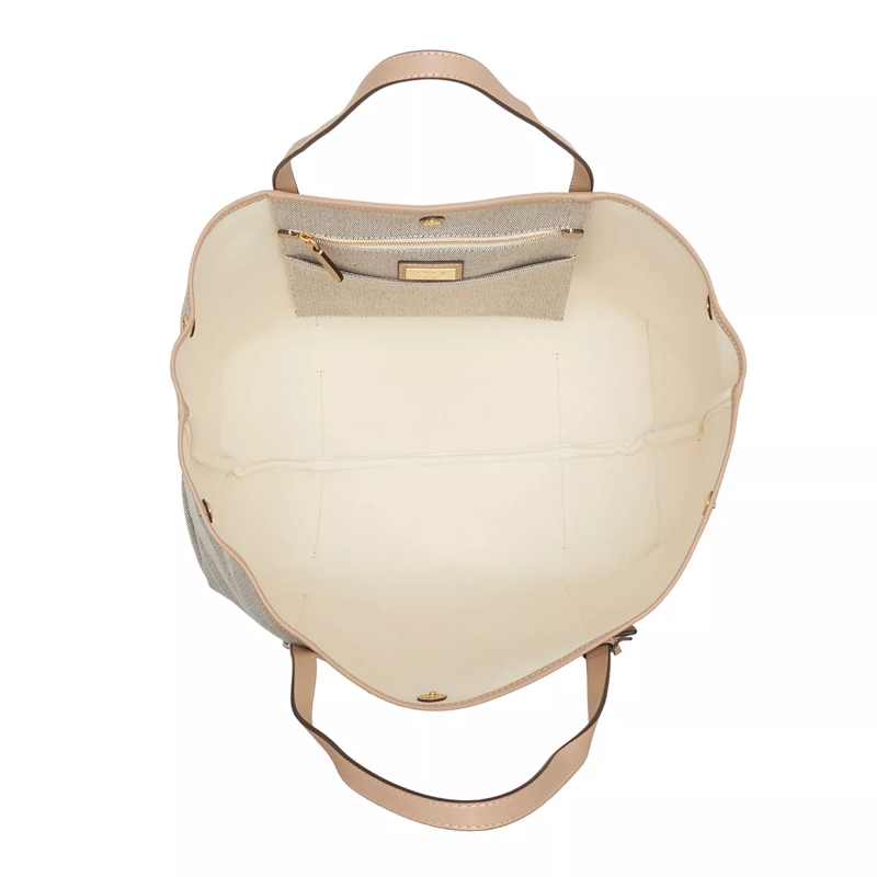 Lauren Ralph Lauren Shopper Emerie Tote Large Lrl Logo Cream Black Light Camel(Image 6)