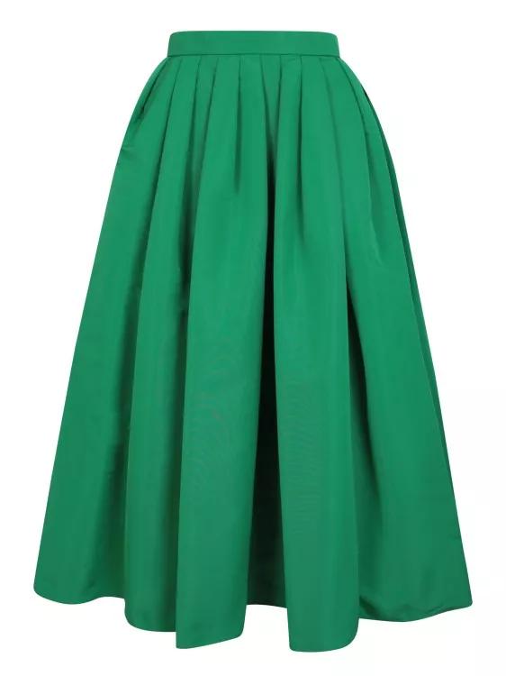 Alexander Mcqueen Green Pleated Skirt Green