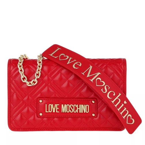 Love Moschino Borsa Quilted Nappa Crossbody Bag Chain Rosso Cross body-väskor