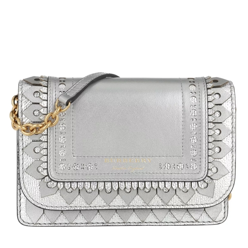Burberry Hampshire Chain Wallet Brogue Detail Silver Crossbody Bag