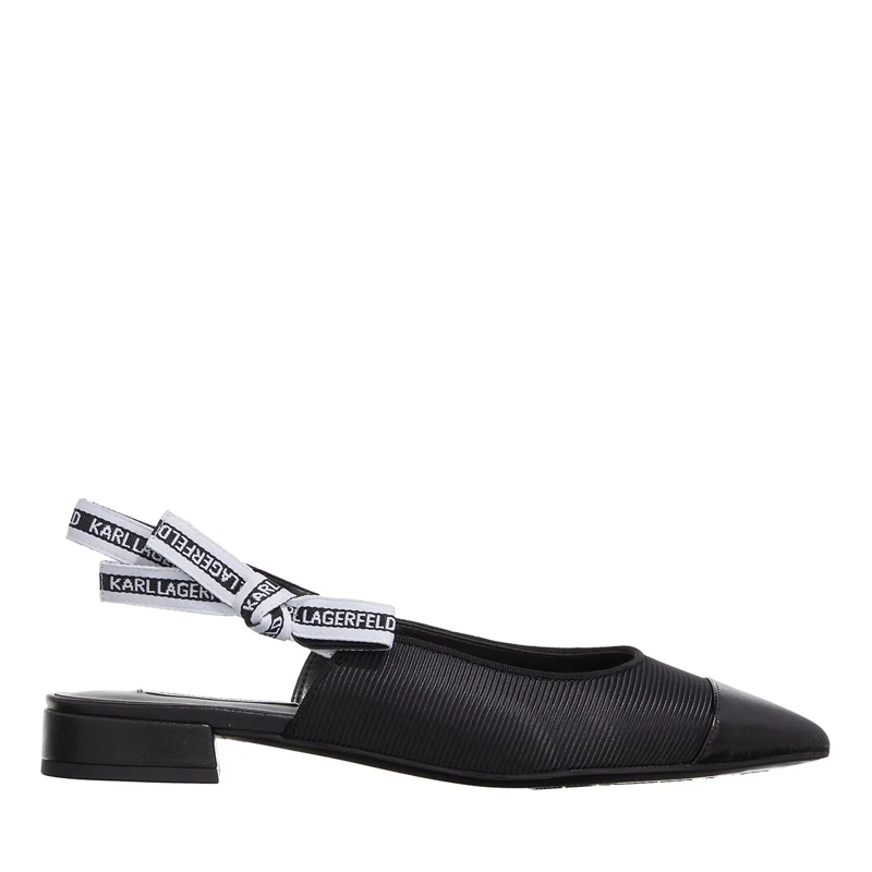 Karl Lagerfeld Ballerinas Kerrie Ribbed Sling Black Nylon Textile