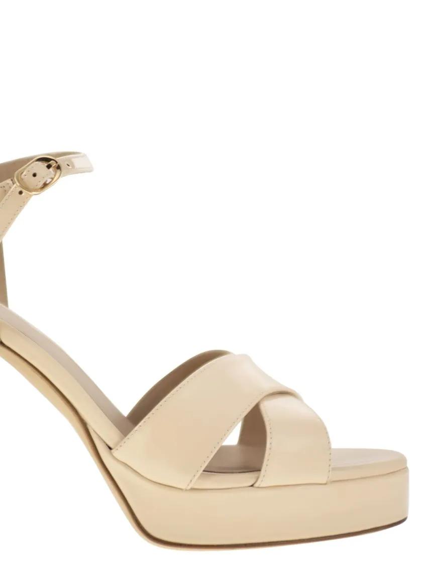 Thumbnail - Stuart Weitzman Sandalen - Dayna - Leather Platform Sandal - Gr. 39 (EU) - in Beige - für Damen