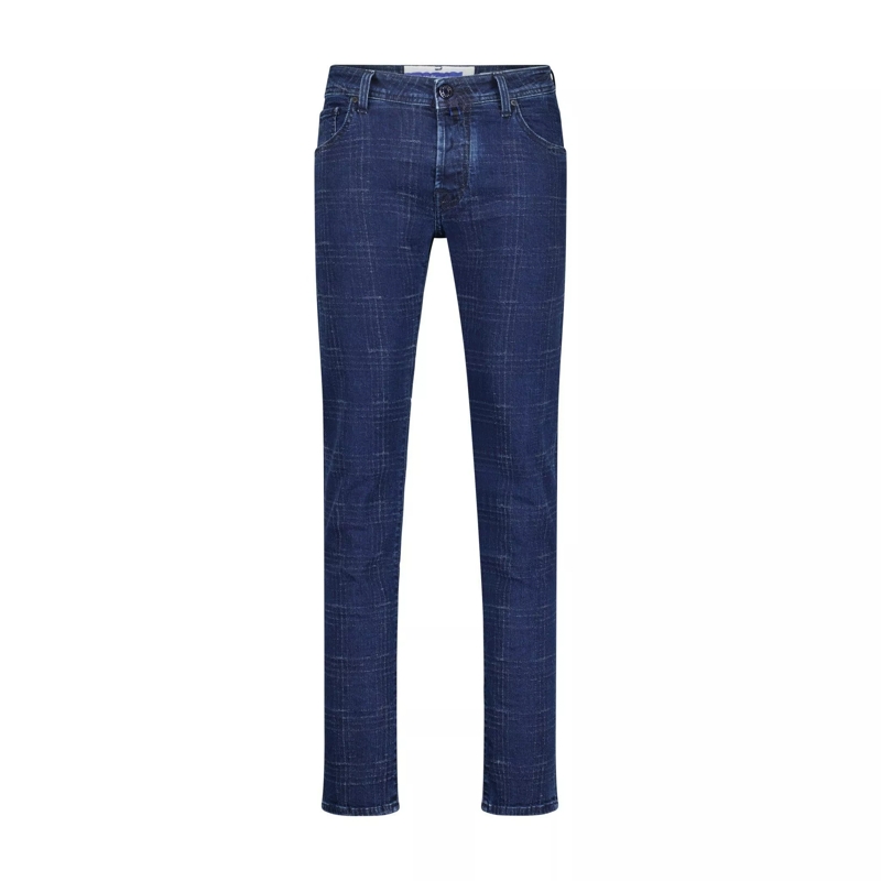 Jacob Cohen Slim-Fit-Jeans Slim-Fit Jeans Nick im Karo-Design 47701935882586 Blau
