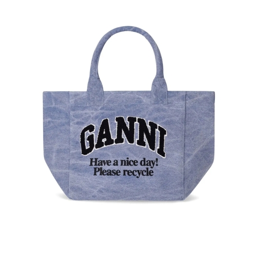 GANNI Shopper GANNI BLAUE WASHED SMALL SHOPPERTASCHE blau