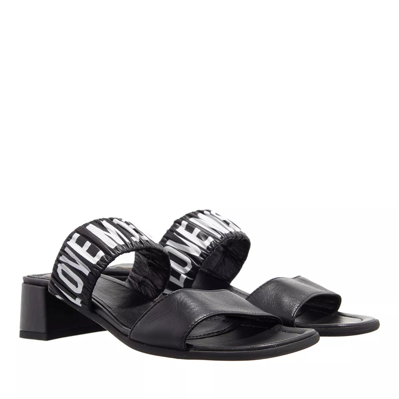 Love Moschino Slides Logo Band Nero