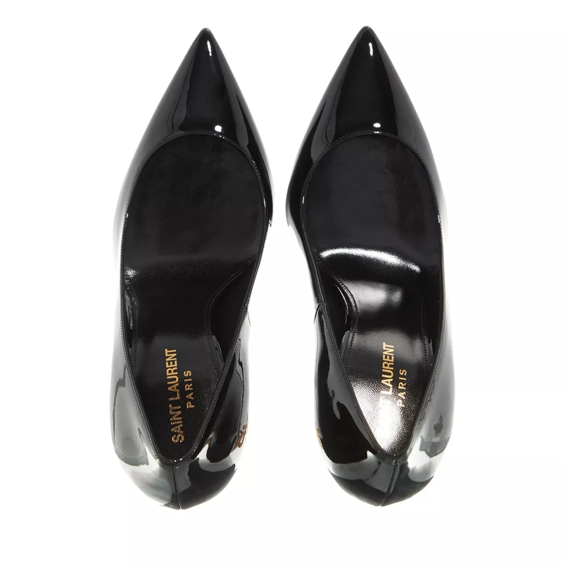 Saint Laurent Pumps Logo High Heel Pumps Leather Black(Image 8)