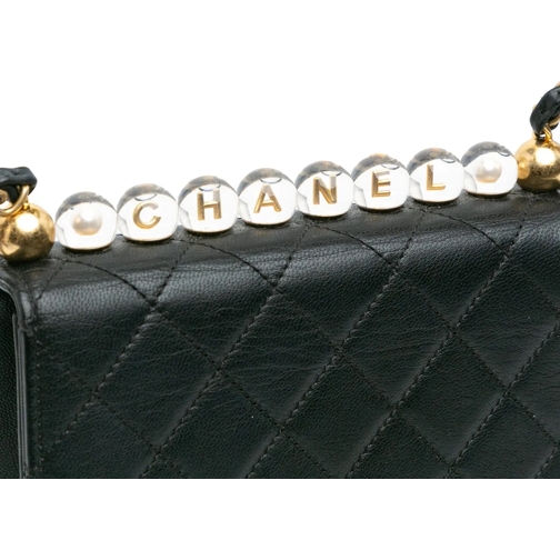 Chanel Sac à bandoulière 2019 Quilted Goatskin Chic Pearls Flap schwarz (Image 2)