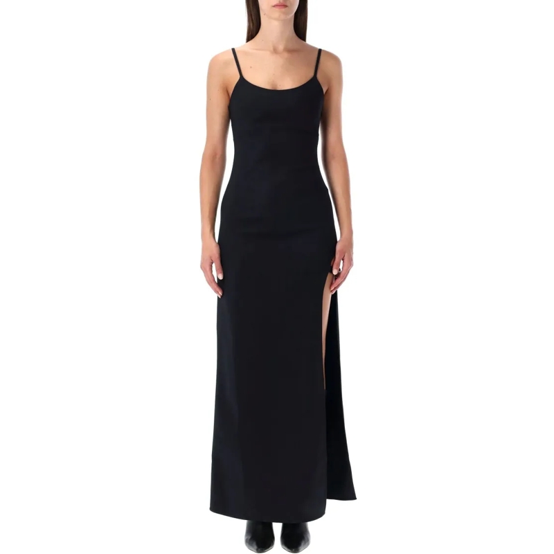 Coperni  Black Garter Belt Maxi Dress Black