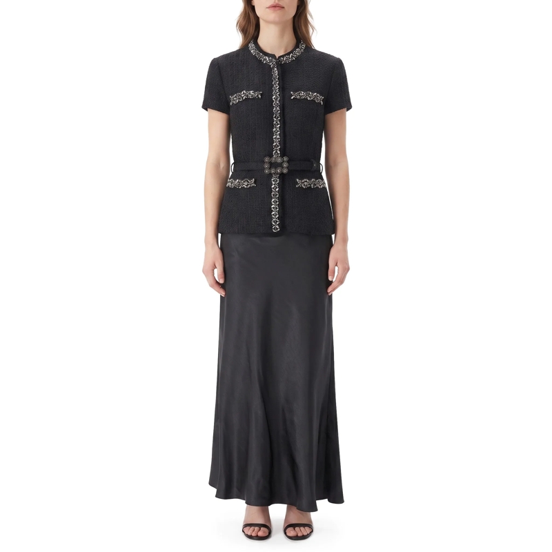 Self Portrait Maxikleid Maxi Kleid aus Woll-Mix schwarz(Image 2)