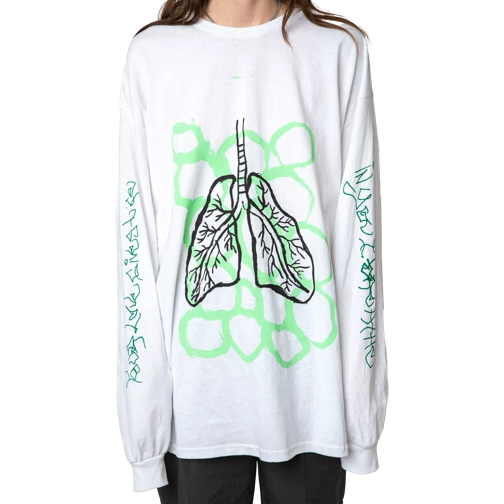 Westfall Longsleeve mit "Abstract Lungs"-Motiv white white 