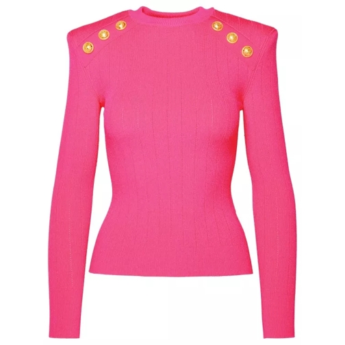 Balmain Fuchsia Viscose Blend Sweater Pink 