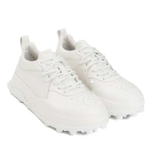 Jil Sander Porcelain White Leather Sneakers White sneaker haut de gamme