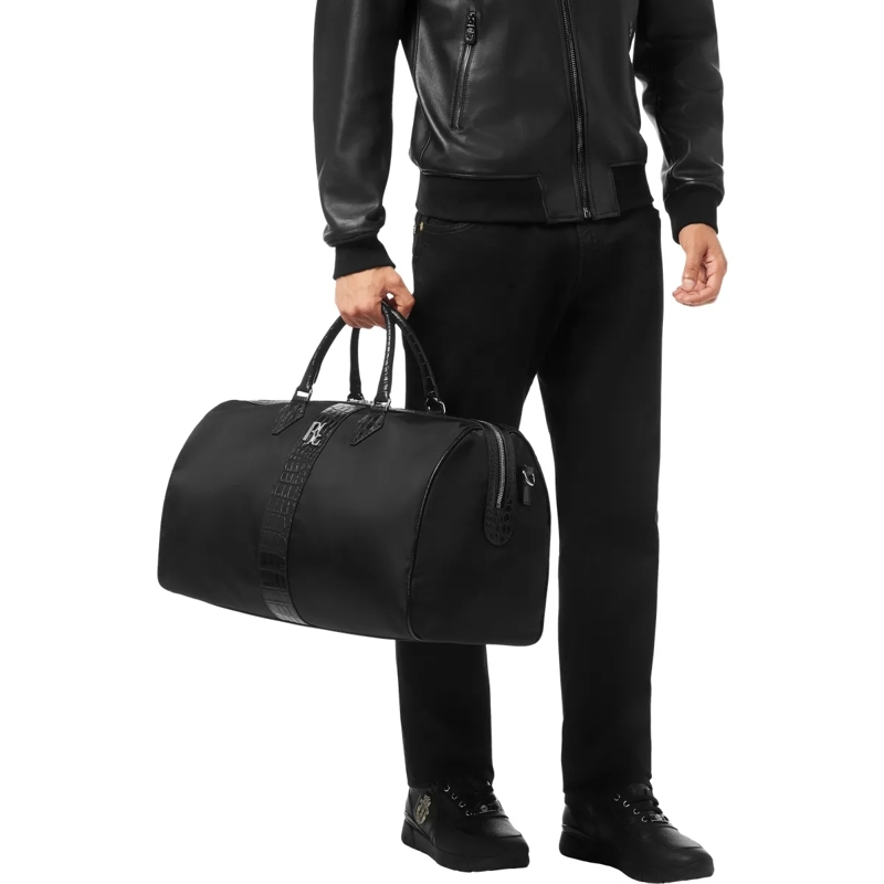BILLIONAIRE Weekender Große Reisetasche Crocco Geprägt schwarz(Image 3)