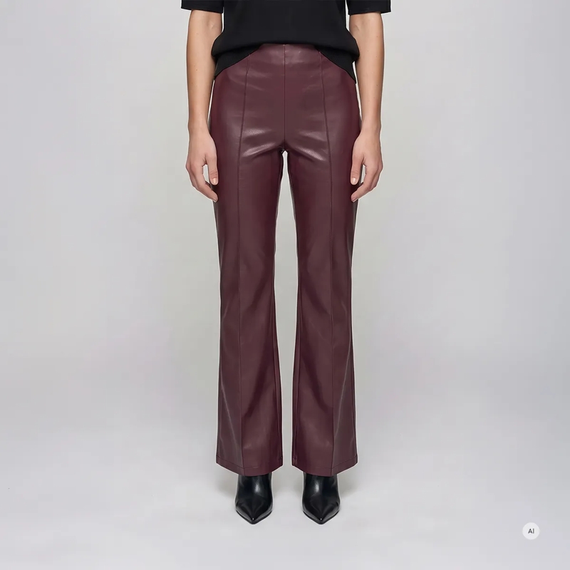 Marc Aurel Lederhose Diese Flared Hose aus weichem Faux Leather verbind lila(Image 3)
