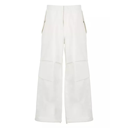 Jil Sander Diagonal Cotton Trousers White 