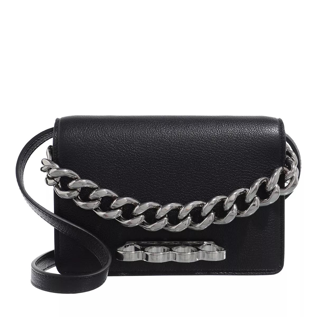 Alexander McQueen Crossbody Bags - Four Ring Mini Shoulder Bag - Gr. unisize - in Schwarz - für Damen