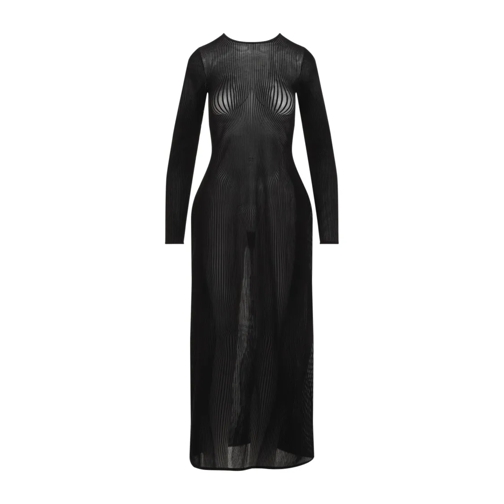 Jean Paul Gaultier  Morphing Pinstripes Long Dress Black