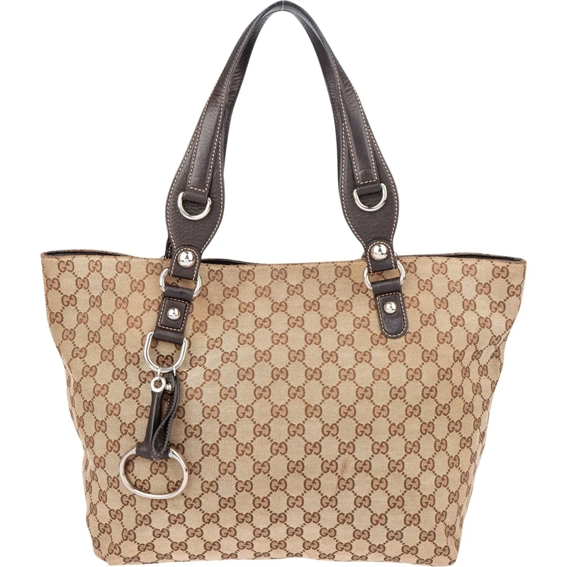 Gucci Schultertasche Gucci GG Monogram Horsebit Handbag braun