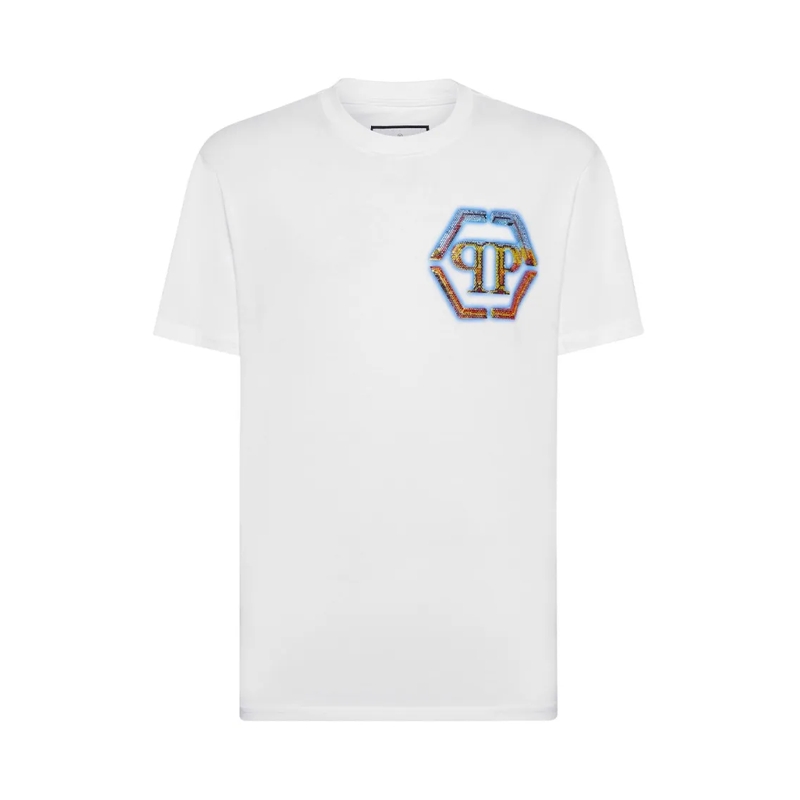 Philipp Plein T-Shirt White T-Shirt with Hexagonal Logo White