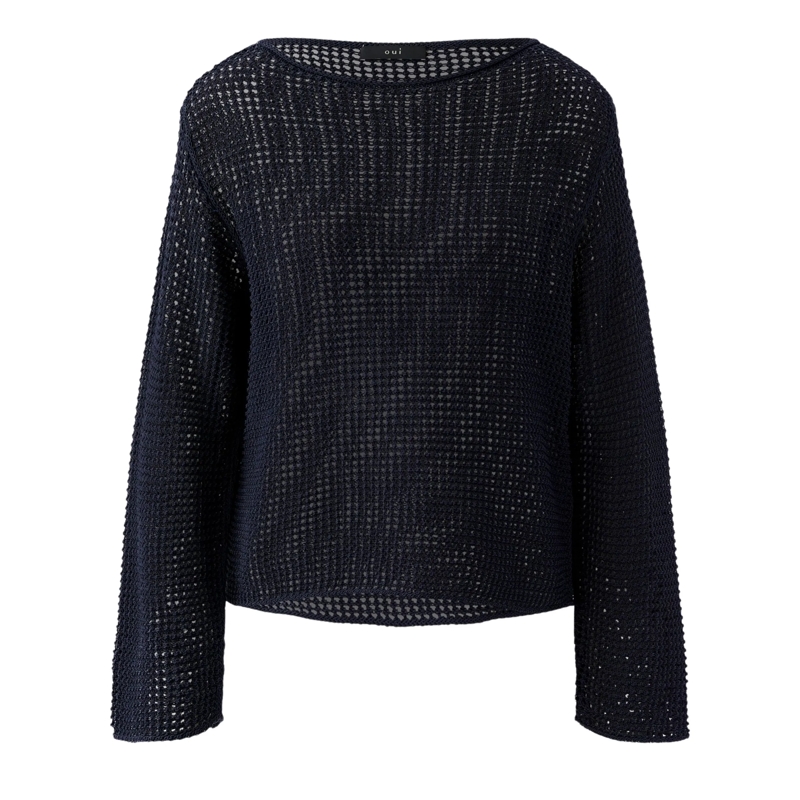 Oui Pullover Pullover dunkel-blau