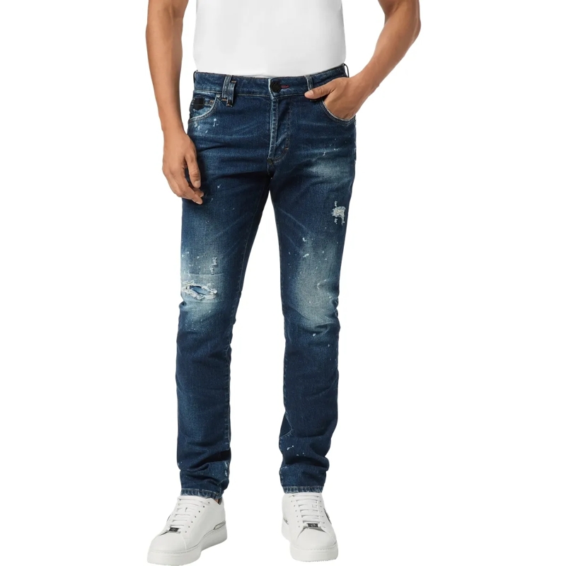 Philipp Plein Jeans mit geradem Bein Supergerader Schnitt jeansblau(Image 3)