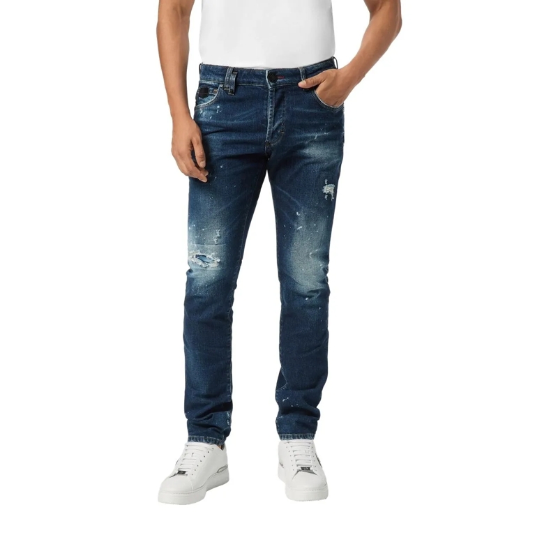 Philipp Plein Jeans mit geradem Bein Supergerader Schnitt jeansblau