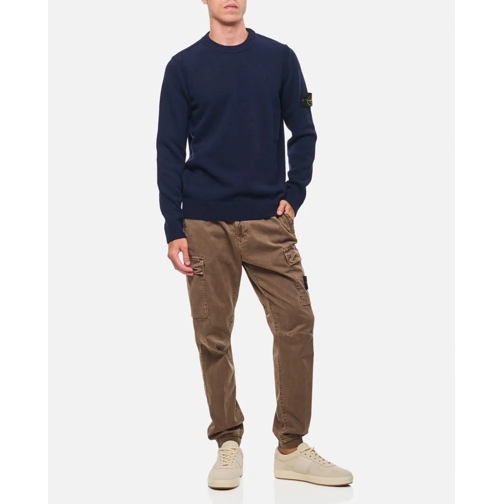 Stone Island Wool Crew Neck Sweater Blue Pull