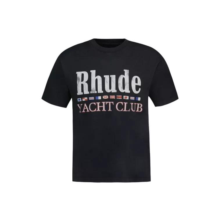 Rhude - Rhude Flag T-Shirt - Cotton - Black - Größe XS - beige