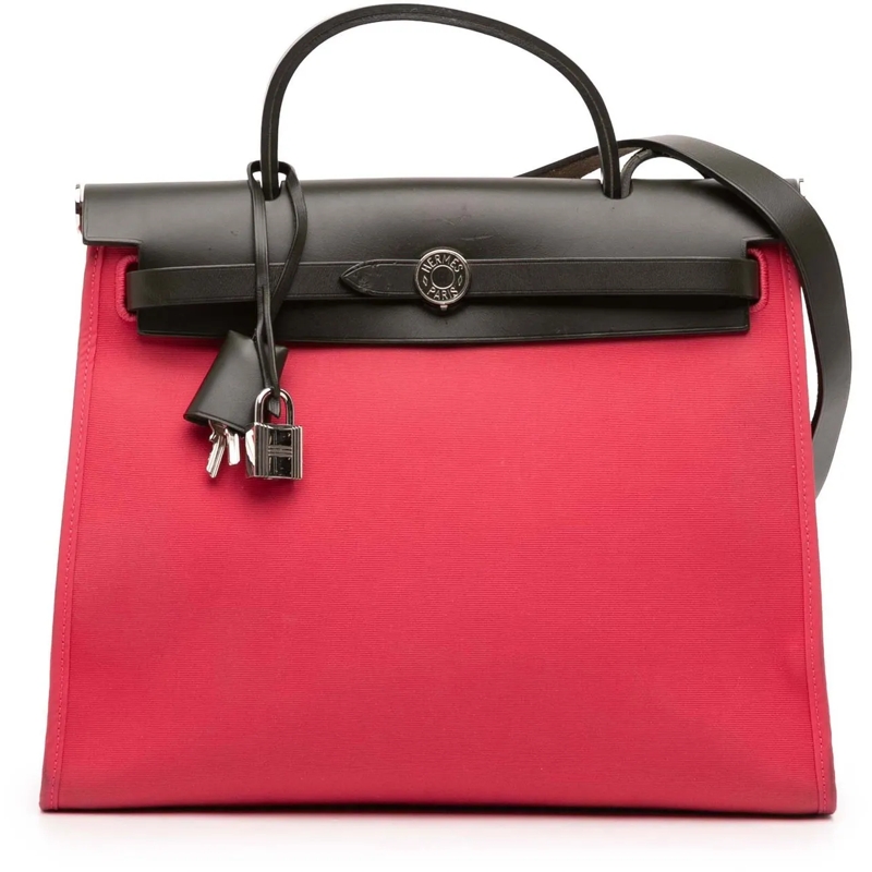 Hermès Sac à bandoulière Toile Herbag Zip 31 rose