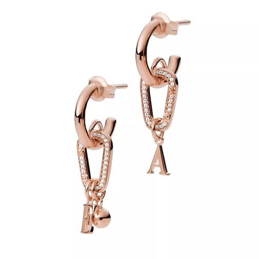 Emporio Armani Sterling Silver Hoop Earrings Rose Gold Band