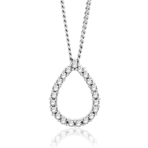 DIAMADA 0.08ct Diamond Necklace  18KT White Gold Medium Halsketting