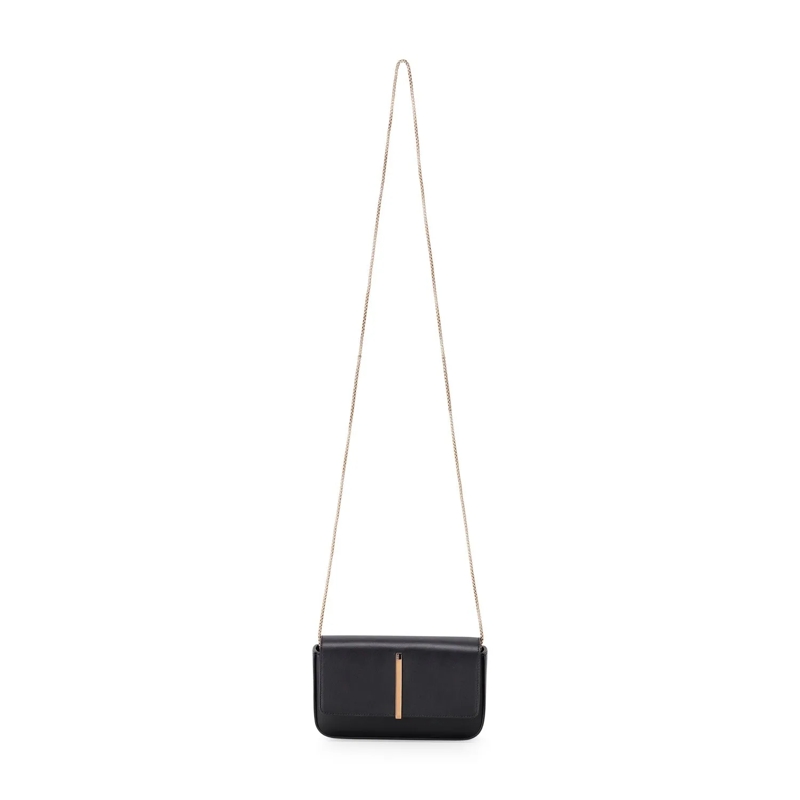 Tod's Sac à bandoulière Mini Flap Bag aus Leder schwarz