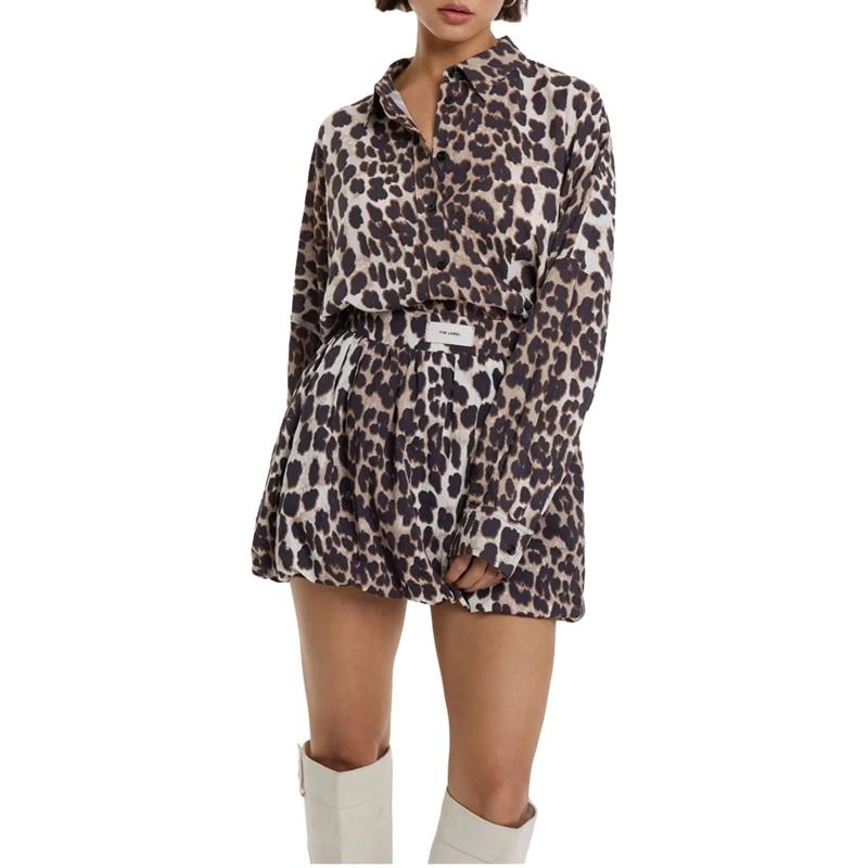 ALIX Midirock Alix The Label Ladies Woves Animal Ballon Skirt Ro braun(Image 3)