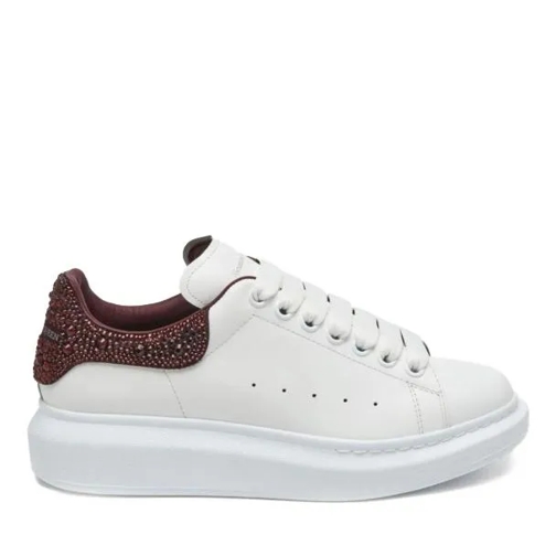 Alexander McQueen Sneakers Oversized Rhinestone White/Burgundy White sneaker à plateforme