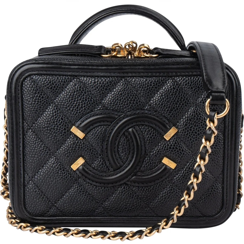 Chanel Tote Chanel Caviar Leather CC Filigree Handbag schwarz