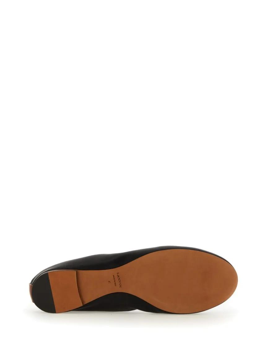 Thumbnail - Gathered Design Leather Ballerina Flats - Gr. 37 (EU) - in Schwarz
