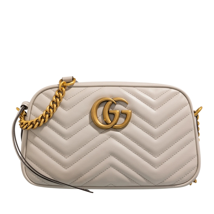 Gucci Small GG Marmont Shoulder Bag Light Grey Camera Bag