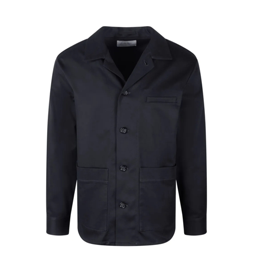 Paolo Pecora Übergangsjacke Single-Breasted Shirt Jacket Blue