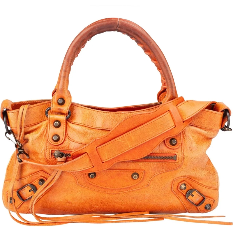 Balenciaga Schultertasche Balenciaga Orange Leather First City Handbag orange