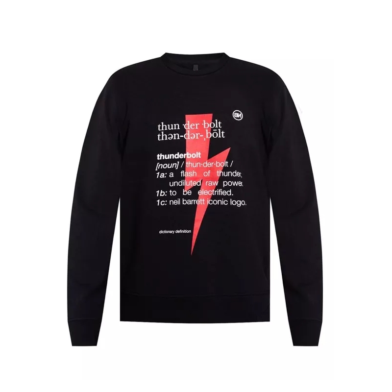Neil Barrett  Black Cotton Blend Logo Sweatshirt Black