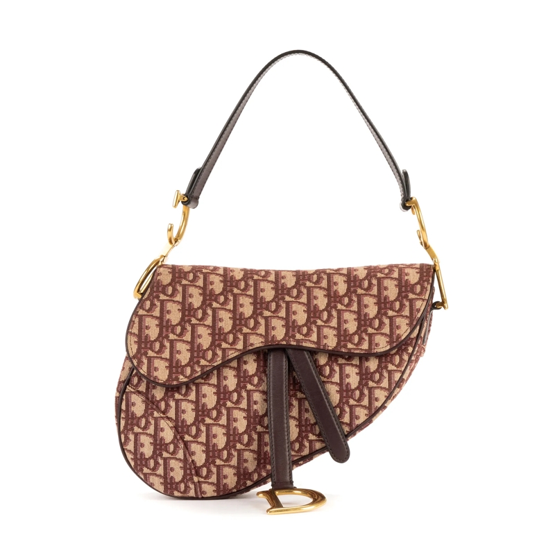 Christian Dior Crossbody Bag Saddle Oblique burgund