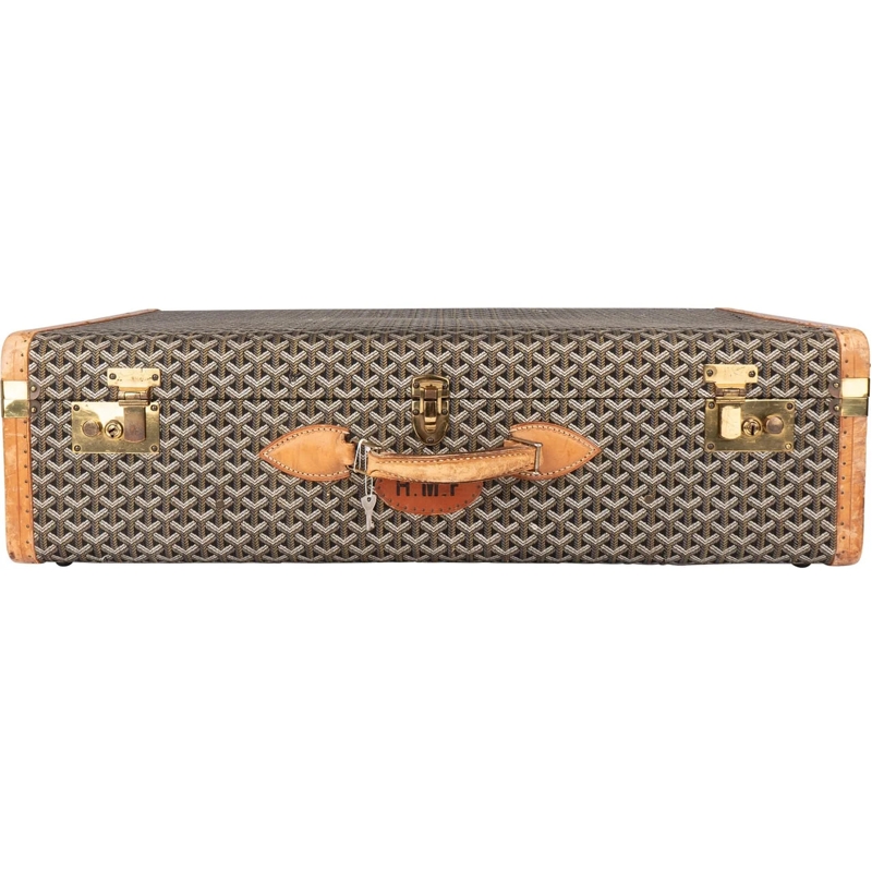 GOYARD Tote Goyard Goyardine Monogram Suitcase 80 Trunk Koffer braun