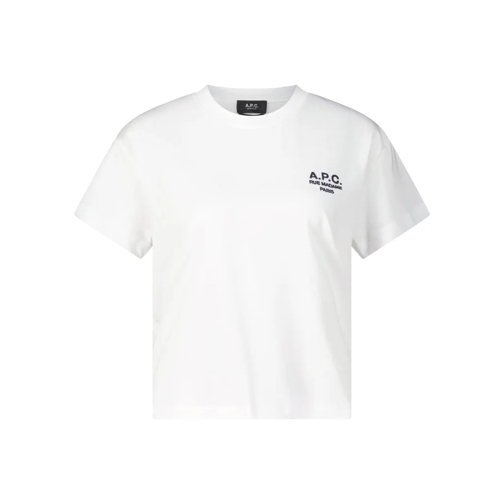 A.P.C. T-Shirt mit Logo-Stickerei Weiß T-Shirts